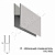 потолок h-обр. соединитель 50х16 мм к Рейке фасадной ФБР-150М / 200М RAL 9006 фото